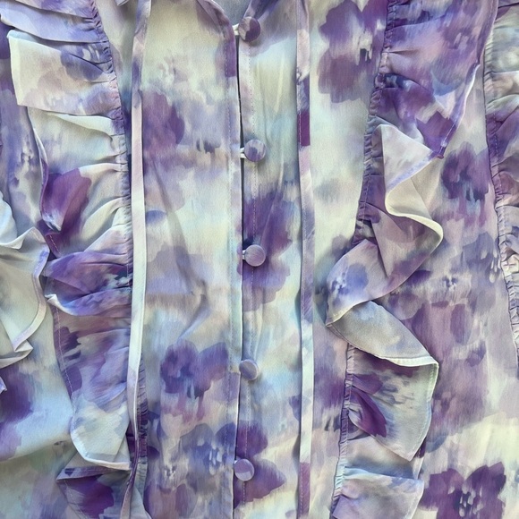 For Love & Lemons ruffle front zinnia blouse size XS - Picture 4 of 8